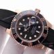 Rolex Submariner Rose Gold Rubber strap replica watch (4)_th.jpg